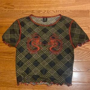 Urban Outfitters Dragon Sheer Mesh top